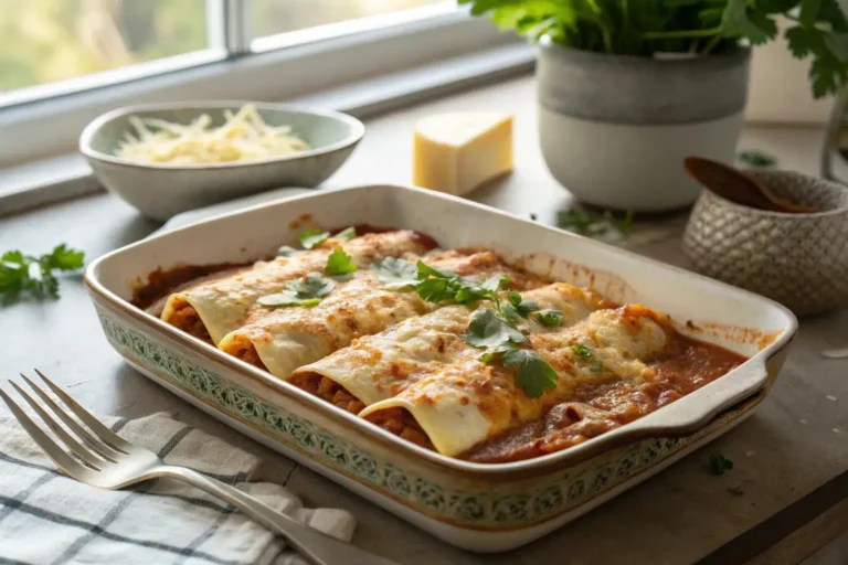 Homemade Boulder's enchilada recipe fresh from the oven