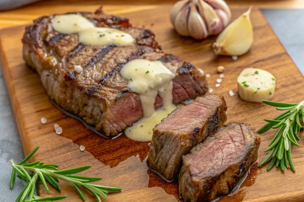 Sliced Beef Chuck Eye Steak with Butter