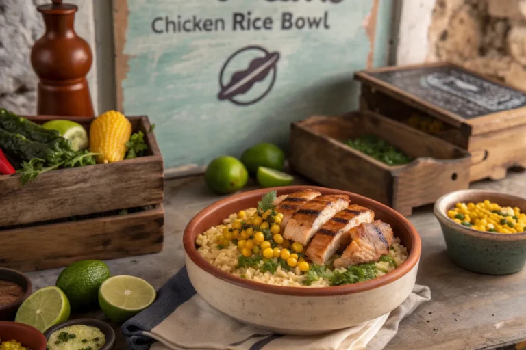 street corn chicken rice bowl
