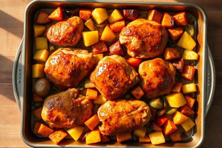 hawaiian chicken sheet pan