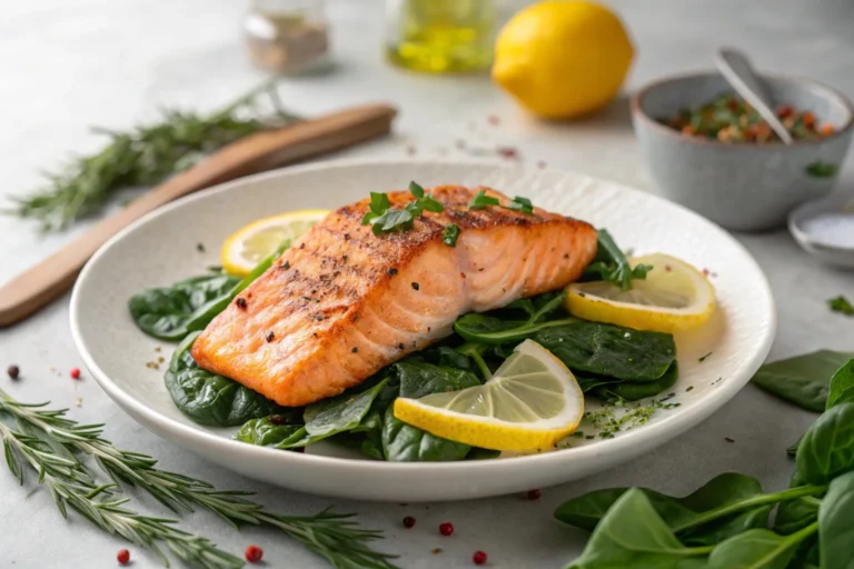 salmon spinach recipe​
