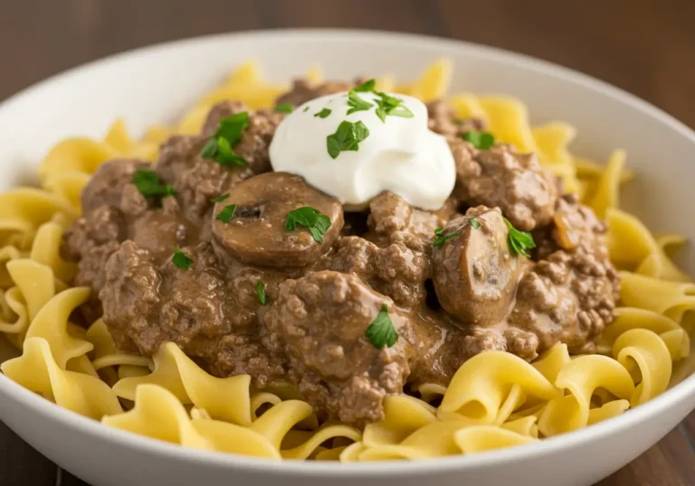instant pot ground beef stroganoff